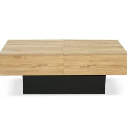 Table basse moderne bicolore avec rangement mini bar intégré