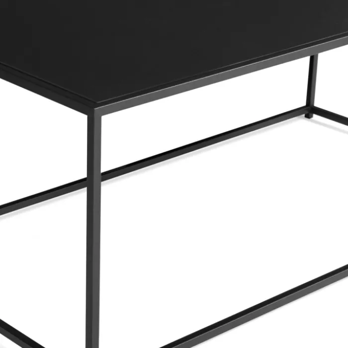 Table basse métal noir mat 113 cm
