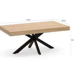 Table basse pied araignée bois et noir