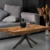 Table basse rectangle pied araignée bois foncé et noir