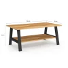 Table basse rectangulaire 100 cm double plateau bois et noir