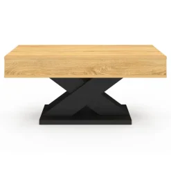 Table basse rectangulaire plateau relevable pied noir