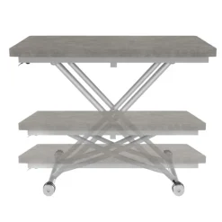 Table basse relevable en table à manger moderne avec plateau effet béton