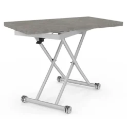 Table basse relevable en table à manger moderne avec plateau effet béton