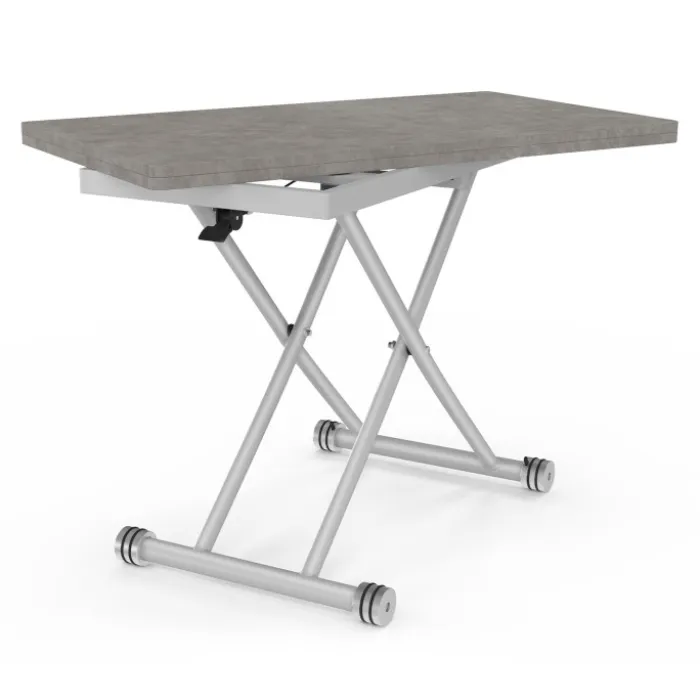 Table basse relevable en table à manger moderne avec plateau effet béton