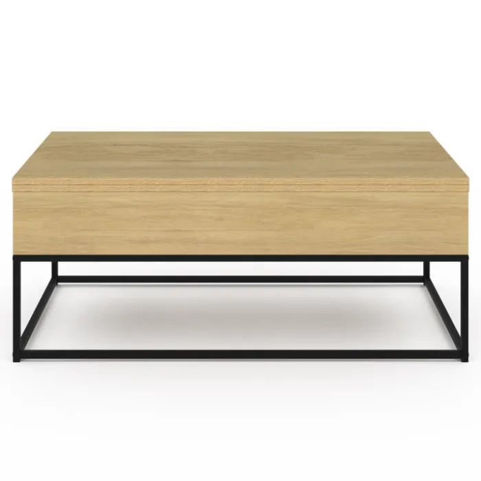 Table basse relevable industrielle rectangulaire convertible en table à manger