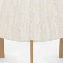 Table basse ronde 73 cm effet travertin