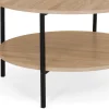 Table basse ronde double plateau style industriel 70 cm
