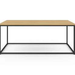 Table basse style industriel bois et métal noir
