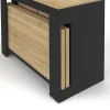 Table buffet extensible 10 personnes 235 cm bois et noir