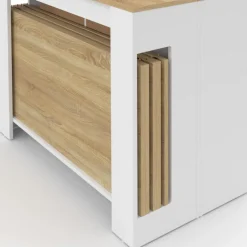 Table buffet extensible ORLANDO 14 personnes 285 cm bois blanc façon hêtre