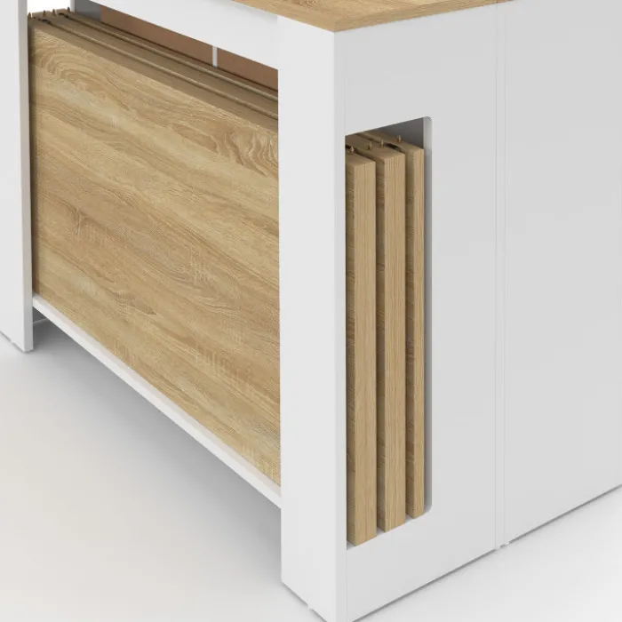 Table buffet extensible ORLANDO 14 personnes 285 cm bois blanc façon hêtre