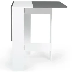 Table console blanche et grise en bois