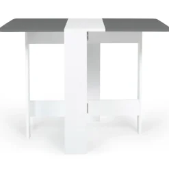 Table console blanche et grise en bois