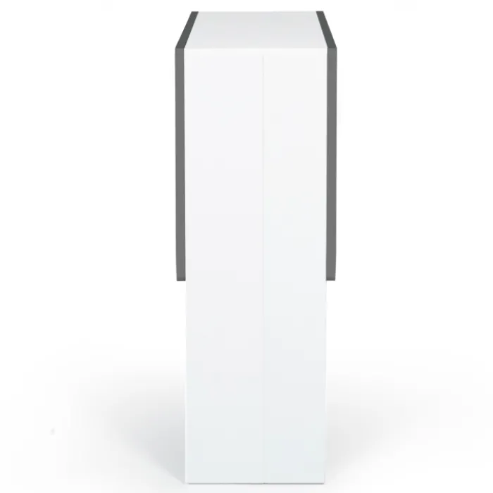 Table console blanche et grise en bois