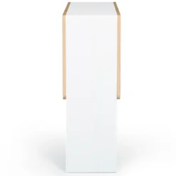 Table console bois blanc et imitation hêtre