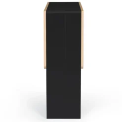 Table console bois noir et imitation hêtre