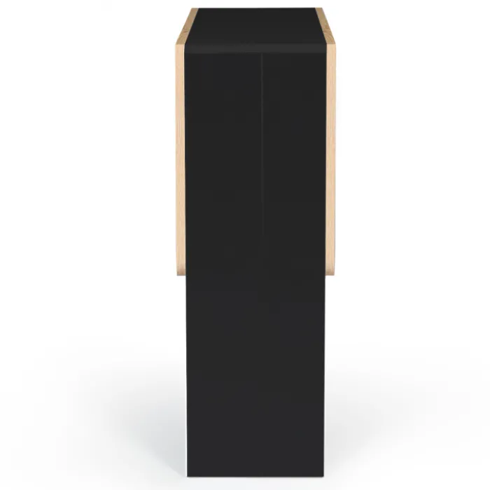 Table console bois noir et imitation hêtre