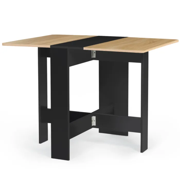Table console bois noir et imitation hêtre