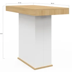 Table console extensible bois et blanc