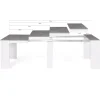 Table console extensible bois blanc et effet béton 10 personnes