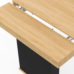 Table console extensible 14 personnes 300 cm bois et noir