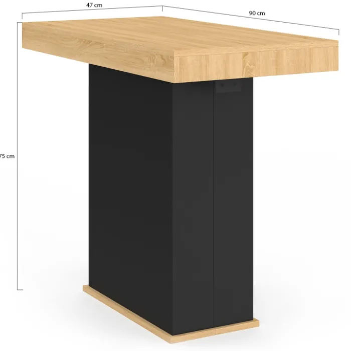 Table console extensible 14 personnes 300 cm bois et noir
