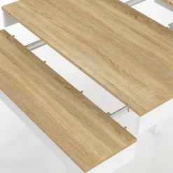 Table console extensible 10 personnes 235 cm bois et façon hêtre