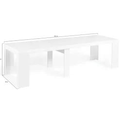 Table console extensible blanche 14 personnes 300 cm