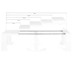 Table console extensible blanche 14 personnes 300 cm