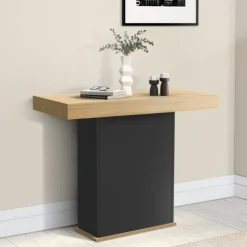 Table console extensible bois et noir
