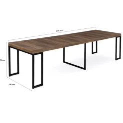 Table console extensible bois foncé 10 personnes