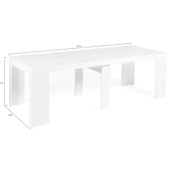 Table console extensible blanche 10 personnes 235 cm