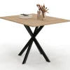 Table console pliable 2-4 personnes pied araignée bois et noir 103 x 76 cm