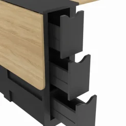 Table console pliable bois et noir 2-4 personnes