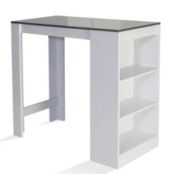 Table de bar haute 2 à 4 personnes avec rangement