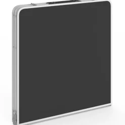 Table de camping pliante réglable en hauteur 120 cm et 4 tabourets noirs