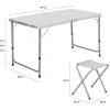 Table de camping pliante de 120 cm à hauteur réglable pour 4 personnes