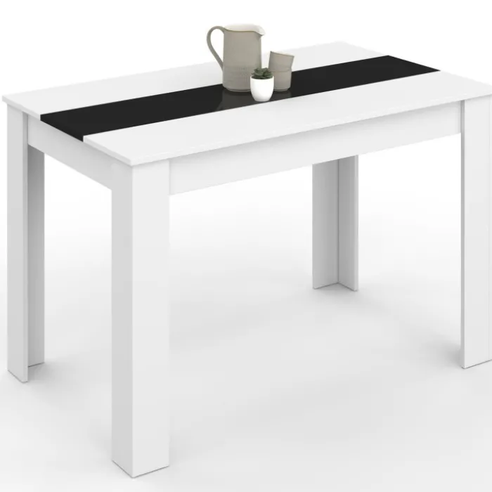 Table de cuisine 4 personnes blanche et noire