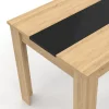 Table de cuisine 4 personnes imitation hêtre et noire