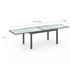 Table de jardin extensible 12 places grise avec chaises