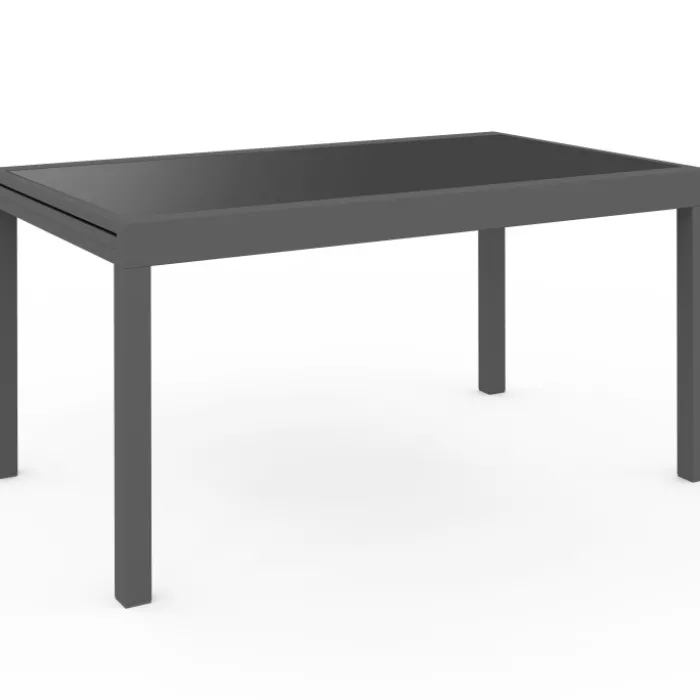 Table de jardin extensible rectangulaire 135-270 CM 8-12 personnes gris anthracite