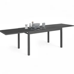 Table de jardin extensible rectangulaire 135-270 CM 8-12 personnes gris anthracite