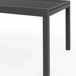 Table de jardin extensible rectangulaire 135-270 CM 8-12 personnes gris anthracite