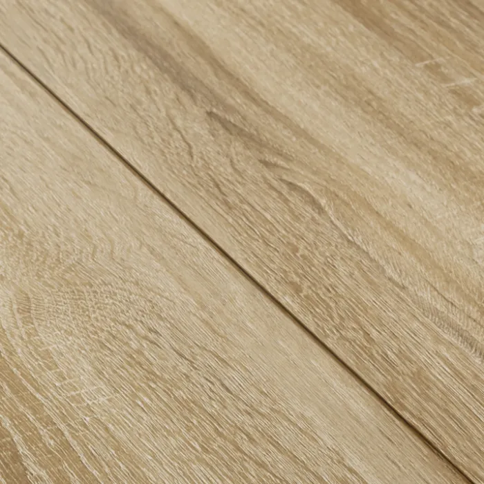 Table de salle à manger en bois imitation hêtre 6 personnes