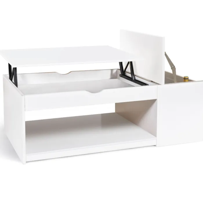 Table de salon avec plateau relevable blanche