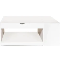 Table de salon avec plateau relevable blanche