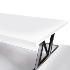 Table de salon avec plateau relevable blanche