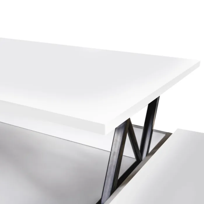 Table de salon avec plateau relevable blanche