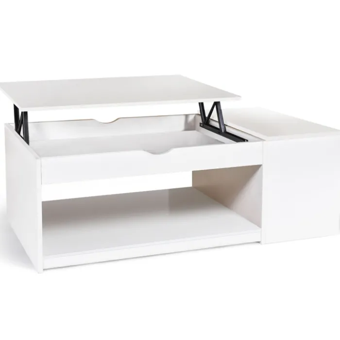 Table de salon avec plateau relevable blanche